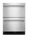 KitchenAid - 4.4 Cu. Ft. Undercounter Double-Drawer Refrigerator - Black Cabinet/Stainless Steel Doors