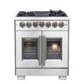 Forno Appliances - Capriasca 4.32 Cu. Ft. Freestanding Dual Fuel Electric Range with Convection Oven - White Door