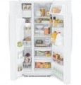 GE - 23.2 Cu. Ft. Side-by-Side Refrigerator with External Ice & Water Dispenser - High gloss white