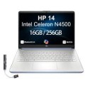 HP - Upgraded - 14 Laptop 14.0 HD Display (Celeron N4500, 16GB, 512GB SSD, Intel UHD, Win 11 Home S-Mode) w/HP Wireless Mouse - Sky Blue