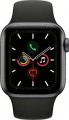 Geek Squad Certified Refurbished Apple Watch Series 5 (GPS) 40mm Space Gray Aluminum Case with Black Sport Band - Space Gray Aluminum