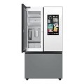 Samsung - BESPOKE 24 cu. ft. 3-Door French Door Counter Depth Smart Refrigerator with Family Hub - Gray Glass