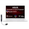 ASUS - Zenbook S 16 Laptop 16.0 2.8K Display (Ryzen AI 9 365, 24GB, 1TB SSD, AMD Radeon 880M, Win 11 Pro) w/USB Hub - Scandinavian White