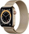 Apple - Apple Watch Series 4 (GPS + Cellular), 44mm Gold Stainless Steel Case with Gold Milanese Loop - Gold Stainless Steel