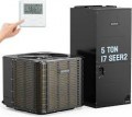 Winado - 5 Ton 53000 BTU Ducted Central Air Conditioner with Heat Pump & Inverter System, 17 SEER2 Split AC Unit with Air Handle - Gray