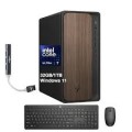 HP - OmniDesk Desktop (Ultra 7-265, 32GB, 1TB SSD, Intel Graphics, WiFi 6, Bluetooth 5.4, DP, HDMI, Win 11 Home) w/USB Hub - Dark Wood