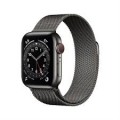 Apple Watch Series 6 (GPS + Cellular) 40mm Graphite Stainless Steel Case with Graphite Milanese Loop - Silver