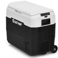 Costway - 53 QT Portable Car Refrigerator Dual-Zone Car Cooler for RVs - White