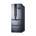 Summit Appliance - 13.7 Cu. Ft. 4-Door French Door Counter-Depth Refrigerator - Stainless steel