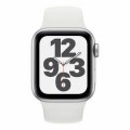 Apple Watch SE (GPS) 44mm Silver Aluminum Case with White Sport Band - Silver