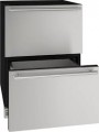 5.2 cu ft U-Line 1 Class 24” Refrigerator Drawers - Stainless steel