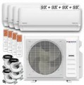 Pioneer - Quantum Ultra 5-Zone 45,000 BTU 22 SEER Ductless Wi-Fi Enabled Mini Split Heat Pump with 16 ft. Lines - White