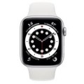 Apple Watch Series 6 (GPS) 44mm Silver Aluminum Case with White Sport Band - Silver