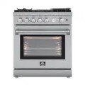 Forno Appliances - Lazio Alta Qualita 4.62 Cu. Ft. Freestanding Dual Fuel Range with Convection Oven - Stainless Steel