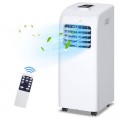 Costway - Air Conditioner Portable 8,000 BTU w/Remote Control, Dehumidifier & Fan Modes, Cool Rooms Up to 400 Sq.Ft - White
