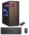 HP - Upgraded - OmniDesk Desktop (Intel Ultra 7-265, 64GB DDR5, 4TB PCIe SSD, WiFi 6, BT 5.2, Win 11 Pro) w/USB-C Hub - Dark Wood