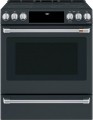 Café - 5.7 Cu. Ft. Slide-In Electric Convection Range, Customizable - Matte Black