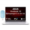 ASUS - Upgraded - Vivobook 16 Laptop 16.0 WUXGA Display (Snapdragon X X1-26-100, 16GB, Win 11 Pro) w/Dockztorm Wireless Mouse - Silver