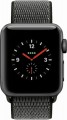 Apple - Apple Watch Series 3 (GPS + Cellular), 38mm Space Gray Aluminum Case with Dark Olive Sport Loop - Space Gray Aluminum