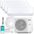 Costway - X-Pro 35000 BTU 3 Zone 12K + 12K + 12K Mini Split Air Conditioner Heat Pump, Line Set Included - White