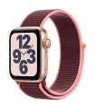 Apple Watch SE (GPS + Cellular) 40mm Gold Aluminum Case with Plum Sport Loop - Gold