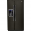 Whirlpool - 20.6 Cu. Ft. Side-by-Side Counter-Depth Refrigerator - Black stainless steel