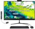 Acer - Upgraded - Aspire C27 All-in-One 27 FHD Display (Ryzen 5 7430U, 16GB, 1TB SSD, AMD Radeon, WiFi 6E, Win 11 Pro) w/USB Hub - Black