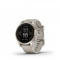 Garmin - epix Pro (Gen 2) Sapphire Edition 42mm Fiber-reinforced polymner - Soft Gold with Light Sand Band