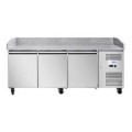 Koolmore - 79 in. Three-Door Commercial Granite Top Refrigerated Pizza Prep Counter in Stainless-Steel (KM-RPPS-3D79-GRT) - Stainless Steel