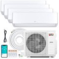 Costway - X-Pro 35000 BTU 4 Zone 12K + 12K + 12K + 12K Mini Split Air Conditioner Heat Pump, Line Set Included - White
