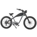 Glarewheels - Electric Bike Fat tire with basket with 45 mile range and up to 25mph - white