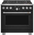 Café - 5.75 Cu. Ft. Freestanding Dual Fuel True Convection Range with 6 Burners, Customizable - Matte Black
