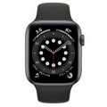Geek Squad Certified Refurbished Apple Watch Series 6 (GPS + Cellular) 44mm Space Gray Aluminum Case with Sport Band - Space Gray