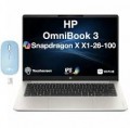 HP - Upgraded - OmniBook 3 Laptop 14.0 WUXGA Display (Snapdragon X X1-26-100, 16GB, 1TB SSD, Win 11 Pro) w/USB Hub - Glacier Silver