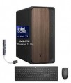 HP - Upgraded - OmniDesk Desktop (Ultra 7-265, 32GB, 2TB SSD, Intel Graphics, WiFi 6, Bluetooth 5.4, RJ-45,RJ-45, Win 11 Pro) w/USB Hub - Dark Wood