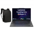 Lenovo - Upgraded - ThinkPad E16 Laptop 16.0 WUXGA Display (Ryzen 5 230, 64GB, 2TB SSD, AMD Radeon 760M, Win 11 Pro) w/17in Backpack - Black