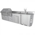 Hestan - 12' Outdoor Living Suite with Countertop and Beer Dispenser - Silver
