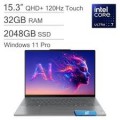 Lenovo - Yoga Slim 7i Aura Edition - Copilot+ PC - 15.3” 3K 120Hz Touchscreen Laptop - Intel Core Ultra 7 258V 2024 - 32GB - 2TB - IST HUB - Windows 11 Pro - Luna Grey