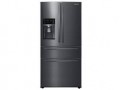 Samsung - 25 cu. ft. Large Capacity 4-Door French Door Refrigerator with External Water & Ice Dispenser - Fingerprint Resistant Black Stainless Steel