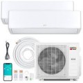 Costway - X-Pro 35000 BTU 2 Zone 12K + 12K Mini Split Air Conditioner WiFi Enabled 22.5 SEER2 - White
