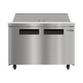Koolmore - 46 in. Commercial 2-Door Refrigerated Mega Salad and Sandwich Prep Table, 18 Pan Capacity and 14 Cu. Ft. of Storage - Stainless Steel