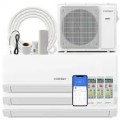 Costway - Blast Pro 3 Zone 38000 BTU 12K + 12K + 24K Mini Split AC/Heating System, 20 SEER2, WiFi Enabled - White