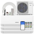 Costway - 12000 BTU 20 SEER2 208/230V BTU Mini Split Air Conditioner & Heater with Heat Pump & Installation Kit - White