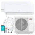 Costway - X-Pro 18000 BTU 2 Zone 12K + 12K Mini Split Air Conditioner, WiFi Enabled, 24 SEER2 - White