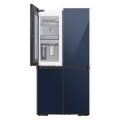 Samsung - BESPOKE 23 cu. ft. 4-Door Flex™ French Door Counter Depth Refrigerator with WiFi and Customizable Panel Colors - Navy Glass