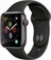 Geek Squad Certified Refurbished Apple Watch SE (GPS + Cellular) 44mm Space Gray Aluminum Case with Black Sport Band - Space Gray
