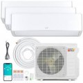 Costway - X-Pro 27000 BTU 3 Zone 12K + 12K + 12K 4Mini Split Air Conditioner, WiFi Enabled, 24 SEER2 - White