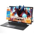 Jumper - 2 in 1 Laptop Tablet, 15.4 inch Computer IPS FHD Touchscreen, 4-Core N150, 16GB DDR5 RAM 512GB SSD, Window 11 - Black