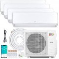Costway - X-Pro 35000 BTU 4 Zone 9K + 9K + 9K + 18K Mini Split Air Conditioner Heat Pump, Line Set Included - White