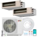 Costway - X-Pro 27000 BTU 2 Zone 12K +12K Concealed Ducted Mini Split AC, 24 SEER2, WiFi Enabled - White